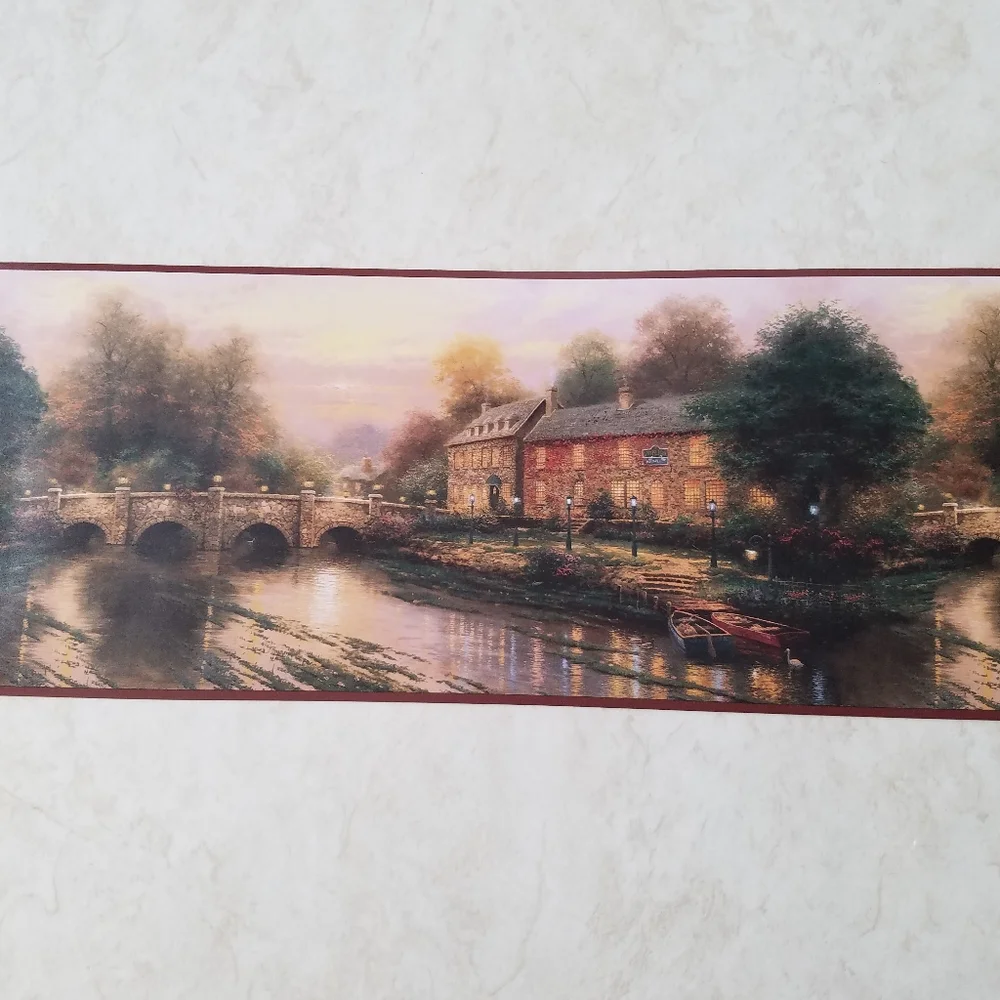 Wallpaper Border Thomas Kinkade Lamplight Inn